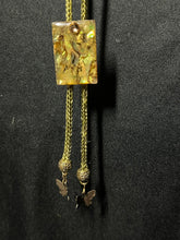 Load image into Gallery viewer, &quot;I&quot; CORD-IT Olive Green Rectangular Abalone Shell/Butterflies
