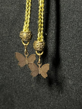 Load image into Gallery viewer, &quot;I&quot; CORD-IT Olive Green Rectangular Abalone Shell/Butterflies