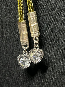"I" CORD-IT Olive Green Rectangular Art Deco/Crystal Hearts