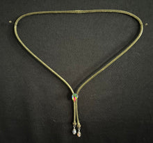 Load image into Gallery viewer, &quot;I&quot; CORD-IT Olive Green Faceted Aurora Teardrop/Faceted Aurora Teardrop Dangles