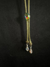 Load image into Gallery viewer, &quot;I&quot; CORD-IT Olive Green Faceted Aurora Teardrop/Faceted Aurora Teardrop Dangles