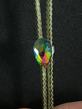 Load image into Gallery viewer, &quot;I&quot; CORD-IT Olive Green Faceted Aurora Teardrop/Faceted Aurora Teardrop Dangles