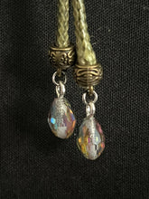 Load image into Gallery viewer, &quot;I&quot; CORD-IT Olive Green Faceted Aurora Teardrop/Faceted Aurora Teardrop Dangles