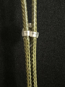 "I" CORD-IT Olive Green Faceted Aurora Teardrop/Faceted Aurora Teardrop Dangles