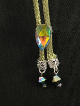 Load image into Gallery viewer, &quot;I&quot; CORD-IT Olive Green Faceted Aurora Teardrop/Faceted Aurora Dangles