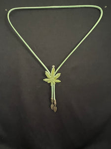 CORDIAL TIE Green CTG8 Crystallized Cannabis Leaf