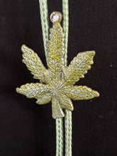 Load image into Gallery viewer, CORDIAL TIE Green CTG8 Crystallized Cannabis Leaf