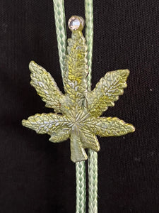 CORDIAL TIE Green CTG8 Crystallized Cannabis Leaf