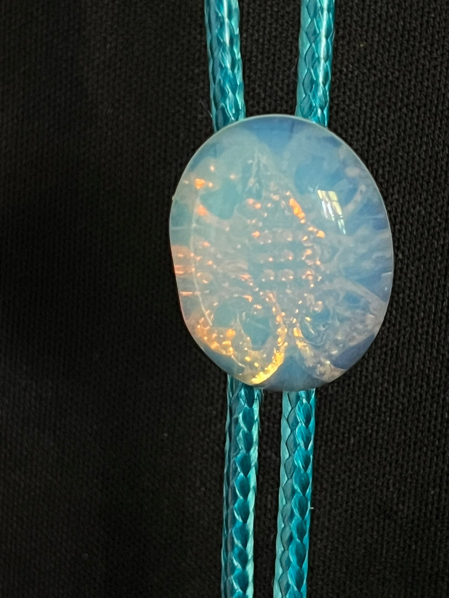 CORDIAL TIE Turquoise CTTQ3 Oval Synthetic Glass Stone