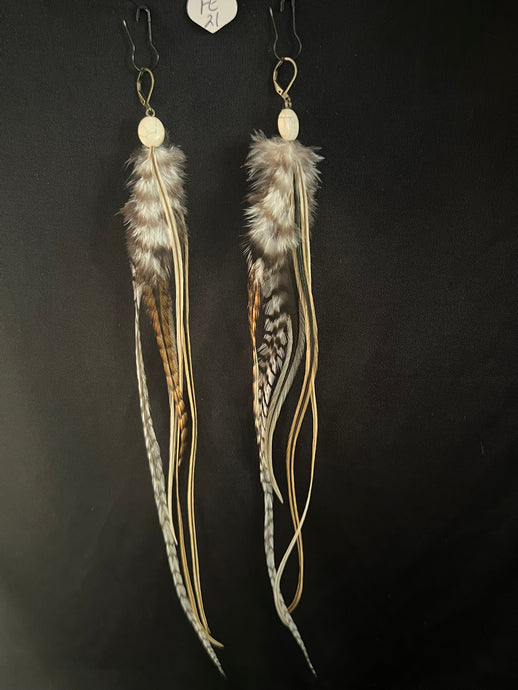 Feather Gemstone Earrings 21