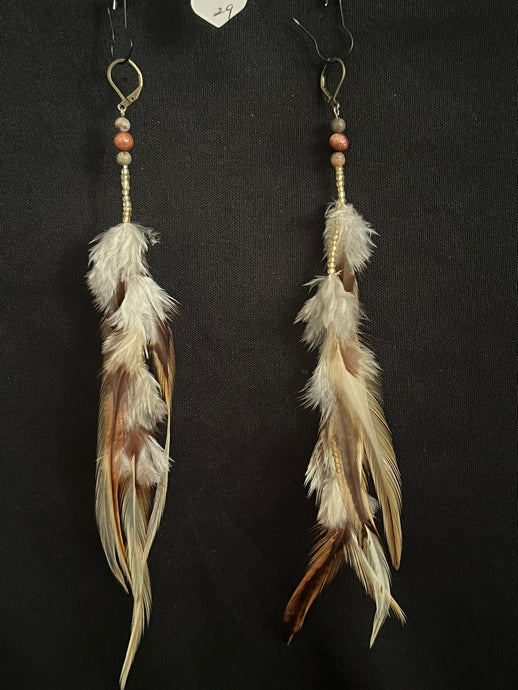 Feather Gemstone Earrings 29