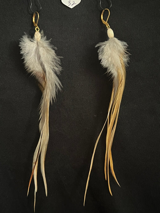 Feather Gemstone Earrings 32