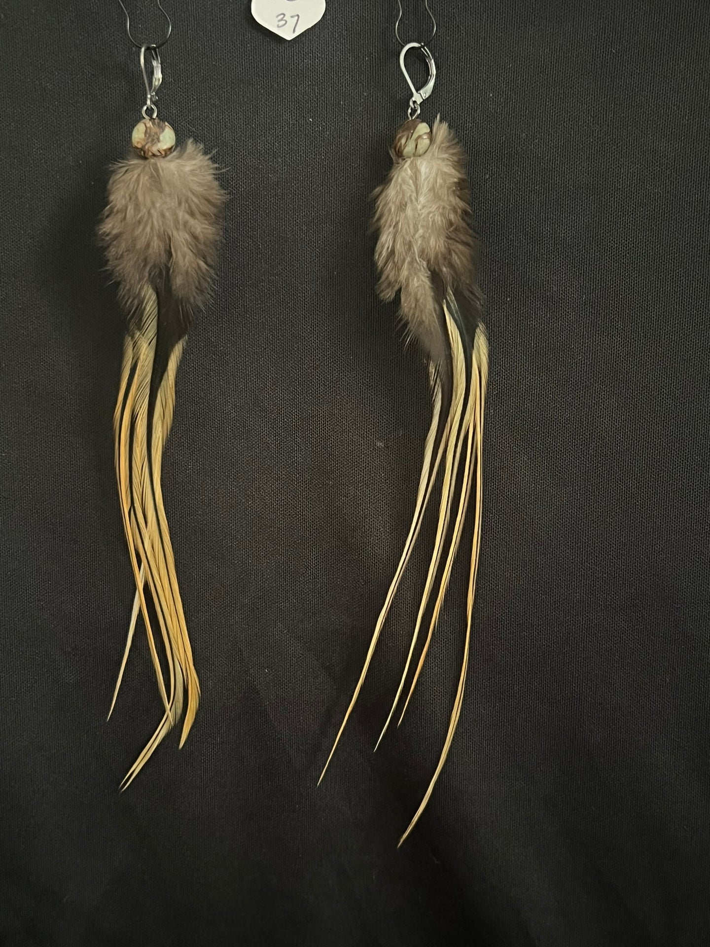 Feather Natural Stone Earrings 37