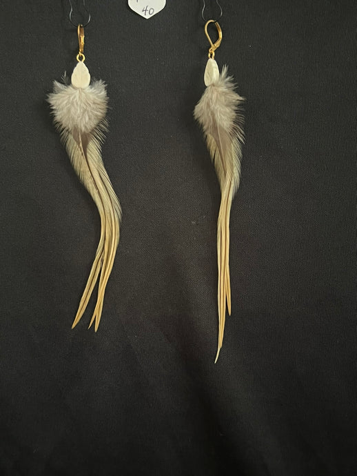 Feather Natural Stone Earrings 40