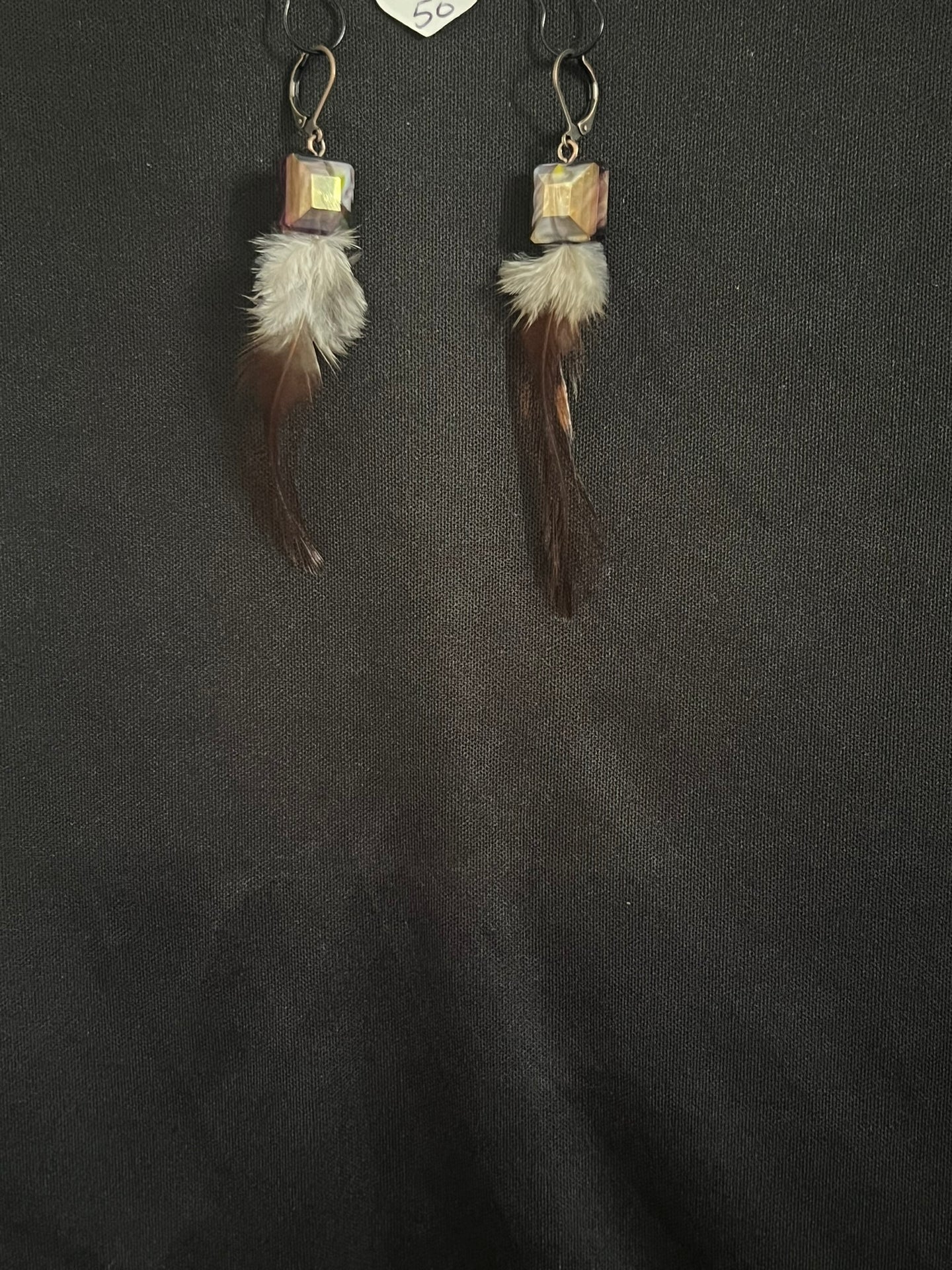 Feather Natural Gem Earrings 50