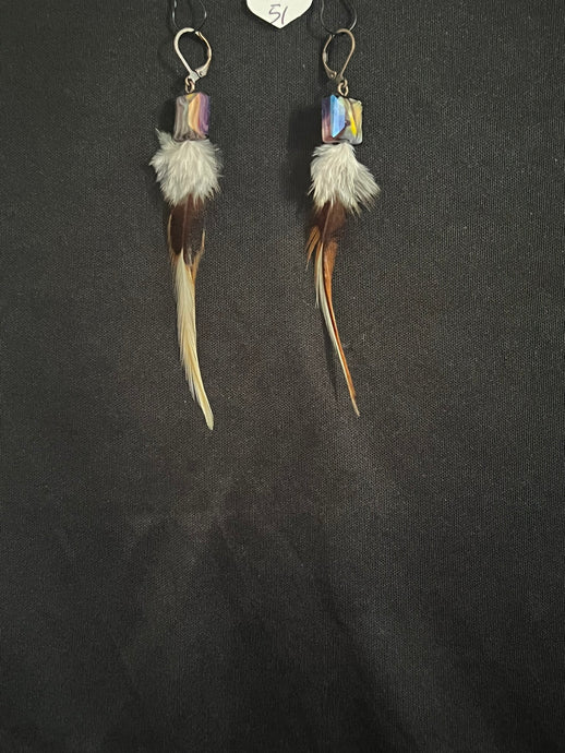 Feather Natural Gem Earrings 51