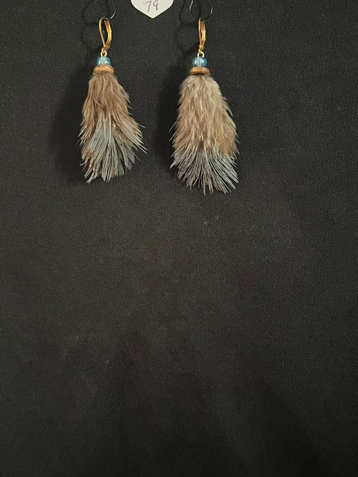 Feather Natural Stone Earrings 79