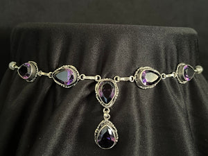 HUGGERBAND Sterling Silver Deep Amethyst Natural Gemstones