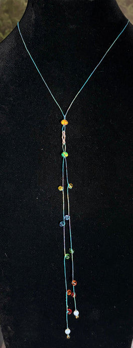Jeweled XTension DUO Special Edition Rainbow Faceted Crystals on Rainbow Metallic Wrapped Super Strong Thread Includes matching XTension BAND-IT!  Your Choice of Instant END-ITs