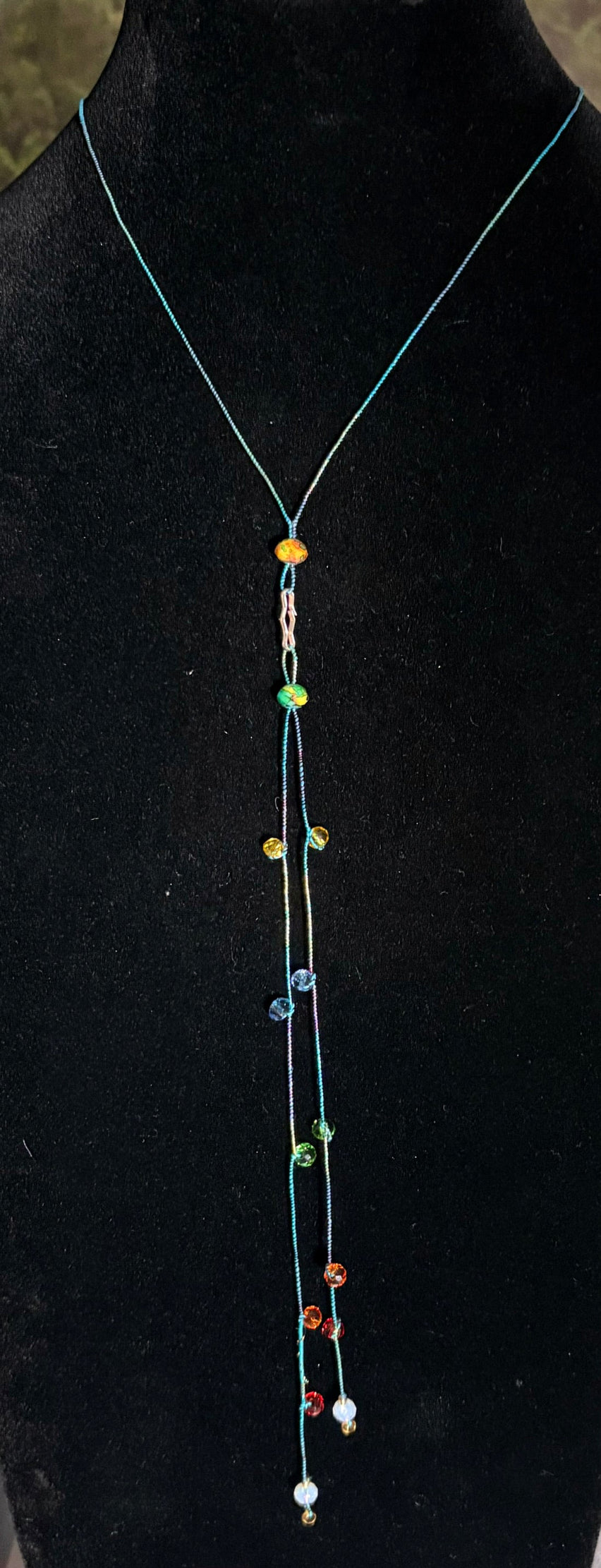 Jeweled XTension DUO Special Edition Rainbow Faceted Crystals on Rainbow Metallic Wrapped Super Strong Thread Includes matching XTension BAND-IT!  Your Choice of Instant END-ITs