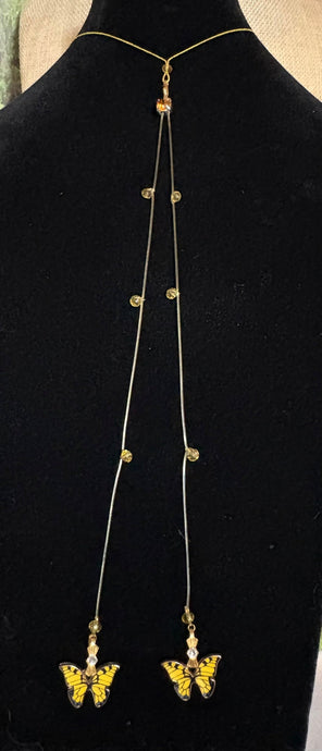 Jeweled XTension DUO Special Edition Gold Fancy Faceted Crystals on Clear Elastic Cord Includes Gold Metallic XTension BAND-IT!  Your Choice of Instant END-ITs