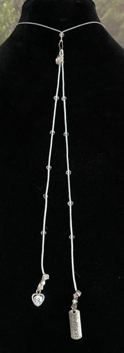 Jeweled XTension DUO Special Edition Repositionable Faceted Crystals on Metallic White Elastic Cord Includes Silver Metallic XTension BAND-IT!  Your Choice of Instant END-ITs