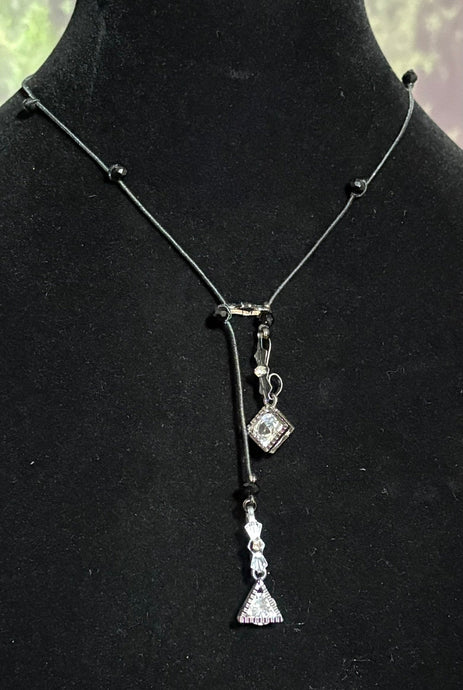 Jeweled XTension Daily Edition Black Faceted Crystals on Black Elastic Cord Includes Dark Rainbow Clear XTension BAND-IT!  Your Choice of Instant END-ITs (Copy)