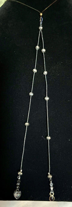 Jeweled XTension DUO Special Edition Repositionable Faceted Crystals on Metallic Black Elastic Cord Includes Silver Metallic XTension BAND-IT!  Your Choice of Instant END-ITs