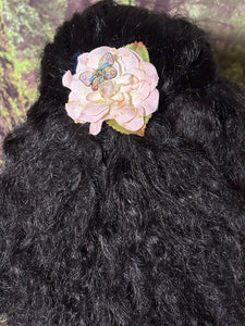 Faux Flower Pink Crystal Rose 'Butterfly Fairy'