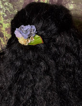 Load image into Gallery viewer, Faux Flower Blue &amp; Yellow Rosebud Duo &#39;Butterfly&#39;