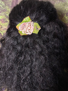 Faux Flower Pink Coral Rosebud Duo 'Butterfles'