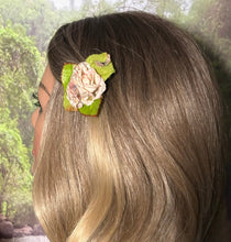 Load image into Gallery viewer, Faux Flower Pink Coral Rosebud Duo &#39;Butterfles&#39;