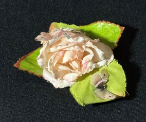 Faux Flower Pink Coral Rosebud Duo 'Butterfles'