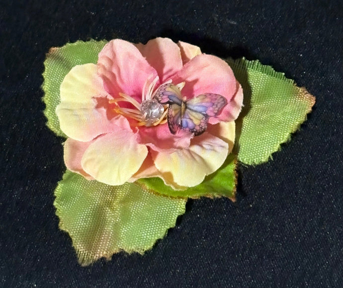 Faux Flower Radiant Gradient Pink Crystal Blossom 'Butterfly'