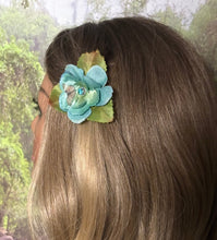 Load image into Gallery viewer, Faux Flower Teal Crystal Blossom &#39;Butterfly&#39;