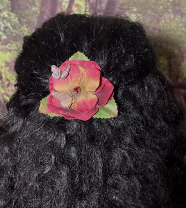 Faux Flower Tanned Wine Crystal Blossom 'Butterfles'