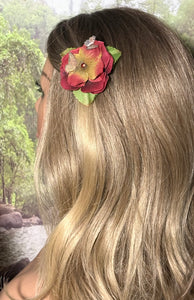 Faux Flower Tanned Wine Crystal Blossom 'Butterfles'