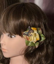 Load image into Gallery viewer, Faux Flower Pastel Yellow Crystal Rosebud &#39;Butterfly&#39;