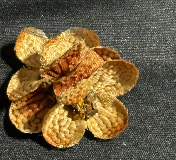 Faux Flower Golden Brown Blossoming Buddies 'Gemstones'
