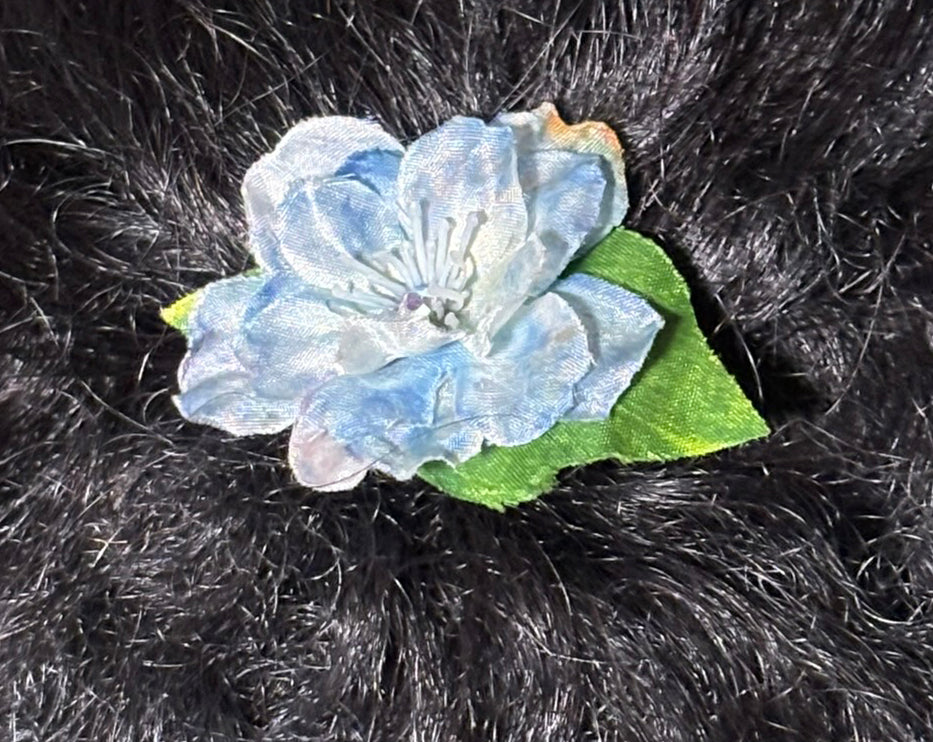 Faux Flower Baby Blue Crystal Blossom