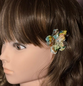 Faux Flower Hand Dyed Rainbow Crystal Blossom 'Butterfly'