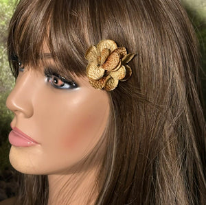 Faux Flower Tanned Brown Duo 'Gemstones'