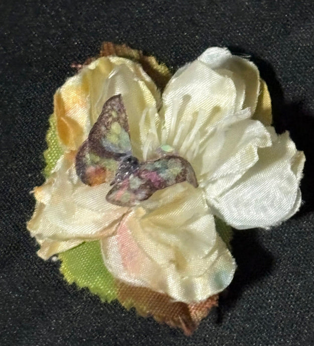 Faux Flower Hand Dyed Pastel Crystal Blossom 'Butterfly'