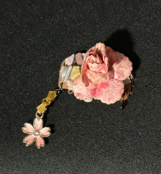 CLIP-IT Charming Attachment Pinky Flower Gemstone Setting & Flower