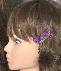 CLIP-IT Charming Attachment Cheery Pink RoseBuds Gemstone Setting & Colorful Feather