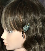 Load image into Gallery viewer, CLIP-IT Charming Attachment Blue Rainbow Rose Gemstone Setting &amp; Bronze Feather