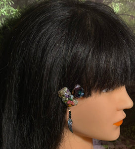 CLIP-IT Charming Attachment Growing Rainbow Rose Gemstone Setting & Colorful Feather