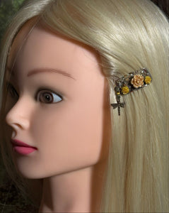 CLIP-IT Charming Attachment Yellow Rose Array Gemstone Setting & Delightful Dragonfly