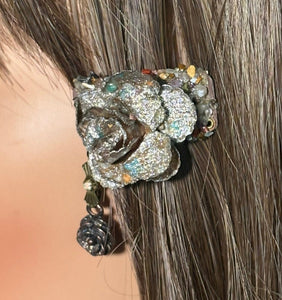 CLIP-IT Charming Attachment Glittery Mosaic Rose Gemstone Setting & Rose
