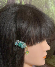 Load image into Gallery viewer, CLIP-IT Charming Attachment Teal RoseBud Gemstone Setting &amp; Daisy